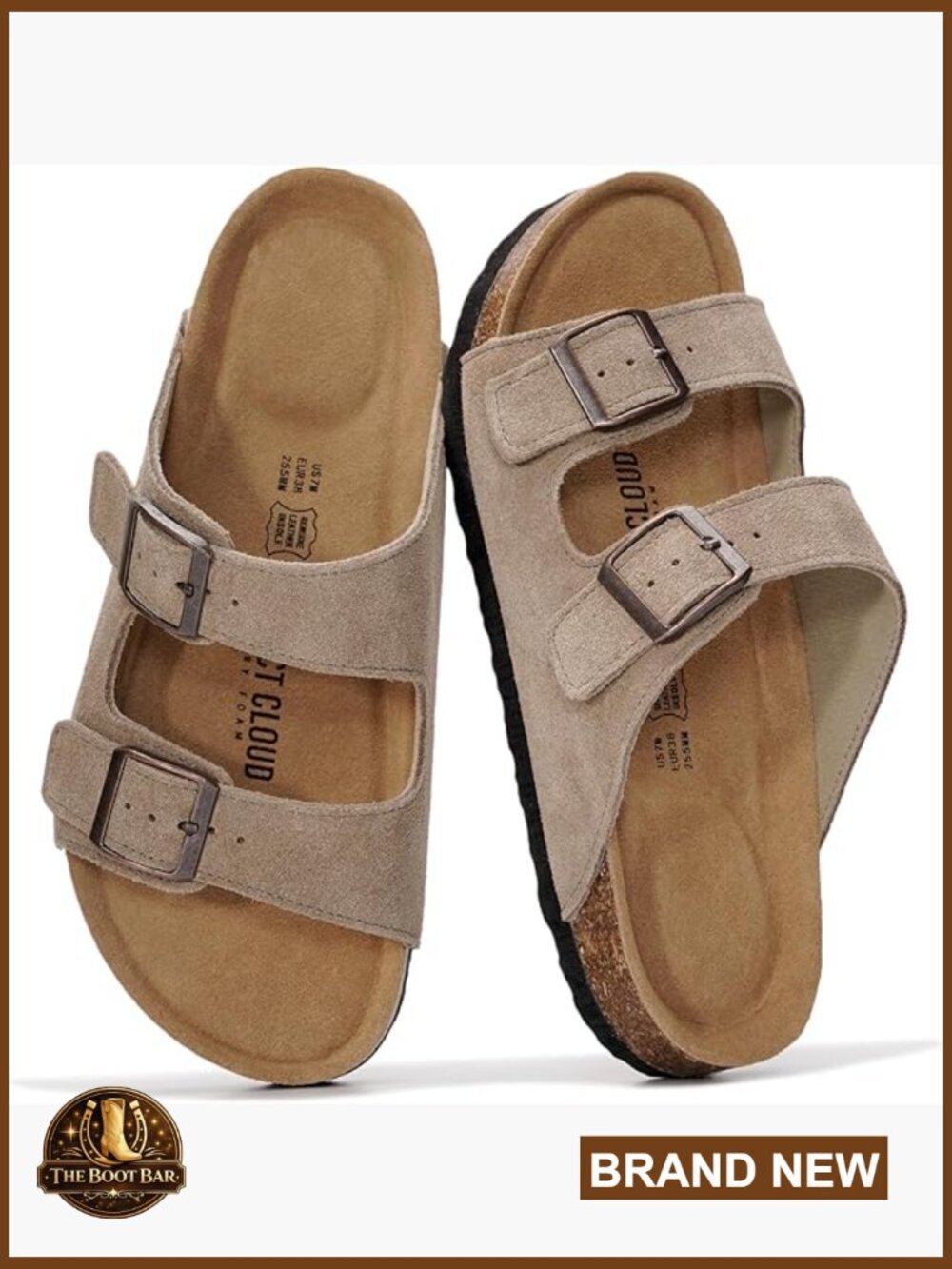 Genuine Leather Slide Sandals Memory Foam Arch Support Women Casual Flat